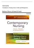 Test Bank - Contemporary Nursing: Issues, Trends, and Management, 8th edition (Cherry, 2019), Chapter 1-28 | All Chapters