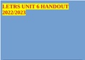 LETRS UNIT 6 HANDOUT 2022/2023