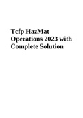 Tcfp HazMat Operations 2023 with Complete Solution