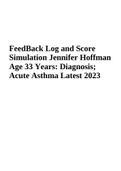 FeedBack Log and Score Simulation Jennifer Hoffman Age 33 Years: Diagnosis; Acute Asthma Latest 2023