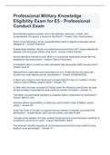 Professional Military Knowledge Eligibility Exam for E5 - Professional Conduct Exam 