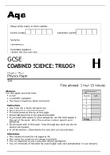 Aqa GCSE Combined Science (Trilogy) 8464/P/1H Question Paper Higher Tier Physics Paper 1H June2022 Final.