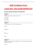 BIOD 151 / BIOD151 (Latest 2023 / 2024) Q & A Module 2 EXAM ANSWER KEY