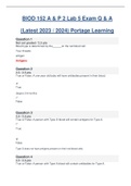 BIOD 152 / BIOD152 (Latest 2023 / 2024) A & P 2 Lab 5 Exam Portage Learning