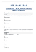 BIOD 152 / BIOD152 (Latest 2023 / 2024) A & P 2 Portage Learning Module 4 Exam A+