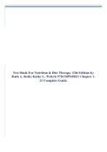 Test Bank For Nutrition & Diet Therapy 12th Edition by Ruth A. Roth; Kathy L. Wehrle  Chapter 1-21 Complete Guide 2023 updated.