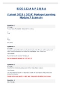 BIOD 152 / BIOD152 (Latest 2023 / 2024) A & P 2 Portage Learning Module 7 Exam A+