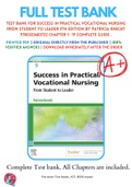 Test Bank For Success in Practical Vocational Nursing From Student to Leader 9th Edition by Patricia Knecht 9780323683722 Chapter 1- 19 Complete Guide .