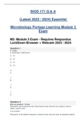 BIOD 171 / BIOD171 (Latest 2023 / 2024) Essential Microbiology Portage Learning Module 3 Exam