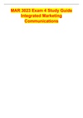 MAR 3023 Exam 4 Study Guide Integrated Marketing Communications