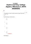 Milestone 3 College Algebra with correct answers