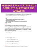 HESI EXIT EXAM - LATEST 2022 COMPLETE QUESTIONS AND ANSWERS