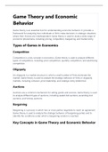 Game Theory and Economic Behavior Notes