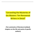 Unraveling the Mysteries of the Masters Ten Renowned Writers in Detail