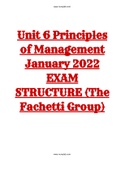 Unit 6 Principles of Management January 2022 EXAM STRUCTURE (The Fachetti Group)