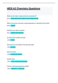 HESI A2 Chemistry Possible Questions &  Answers: Latest Updated