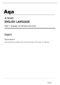 Aqa English Language A-level 7702/1 Paper 1 Language, the individual and society Insert June 2022. 