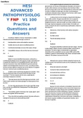 HESI ADVANCED PATHOPHYSIOLOGY FNP V1 100 Practice Questions and Answers  with Rationales