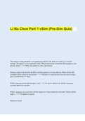 Li Na Chen Part 1 vSim (Pre-Sim Quiz) | with 100% Correct Answers | Updated & Verified
