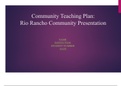 Community Teaching Plan