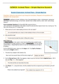 GIZMOS- Inclined Plane – Simple Machine-Scored A with Complete Solutions 