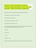 Pearson VUE: Casualty Insurance Practice Exam Questions with accurate answers, 100% Accurate, graded A+