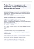 Fisdap Airway management and respiratory emergencies Complete Questions And Answers