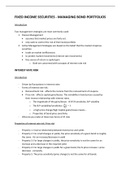 Managing Bond Portfolios (Fixed Income Securities - Chapter 16) Summary