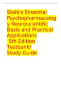 Test Bank For Stahl's Essential Psychopharmacology Neuroscientific Basis and Practical Applications 5th Edition | Complete Guide 2022