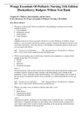 Complete Test Bank Wongs Essentials Of Pediatric Nursing 11th Edition Hockenberry Rodgers Wilson Questions & Answers with rationales (Chapter 1-31)