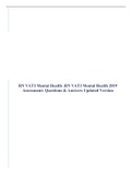 RN VATI Mental Health :RN VATI Mental Health 2019 Assessment: Questions & Answers Updated Version