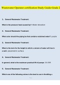 Wastewater Treatment Operator Certification Study Guide-Grade 2 Questions and Answers 2023 (Verified Answers)