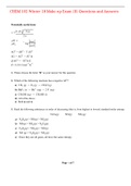 CHEM 102 Winter 18 Make-up Exam (B) Questions and Answers,100% CORRECT