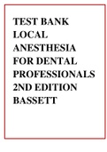 Test Bank Local Anesthesia For Dental Professionals 2nd Edition Bassett