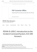 FEMA IS-100.C: Introduction to the Incident Command System, ICS 100 Answers2023 100% correct