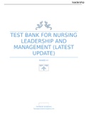 Test Bank for Nursing Leadership and Management