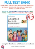 Test Bank For Advanced Pediatric Assessment 3rd Edition By Ellen M. Chiocca, PhD, CPNP, RNC-NIC 9780826150110 Chapter 1-26 Complete Guide .