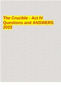 The Crucible - Act IV Questions and ANSWERS 2023