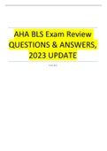 AHA BLS Exam Review QUESTIONS & ANSWERS, 2023 UPDATE