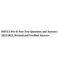 PHTLS Pre & Post Test Questions and Answers 2022/2023, Revised and Verified Answers.