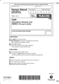 Pearson Edexcel  International Advanced Level YLA1/02 Law Paper reference YLA1/02 International Advanced Level PAPER 2: The Law in Action  (questions booklet +mark scheme)