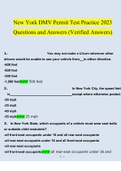 New York DMV Permit Test Practice 2023 Questions and Answers (Verified Answers)