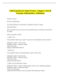 CPH Exam Review Guide Practice - Chapter 1; Part B Concepts of Biostatistics-- Definitions