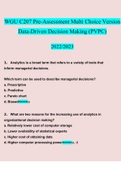 WGU C207 Pre-Assessmen Multi Choice Version Data-Driven Decision Making (PVPC). questions verified with 100% correct answers