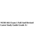 NURS 661 Exam 1 Full And Revised Latest Study Guide Grade A+.
