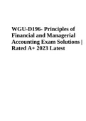 WGU D196  Principles of Financial and Managerial Accounting Exam Solutions | Rated A+ 2023 Latest