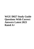 WGU D027 Exam Study Guide Questions With Correct Answers Latest 2023 Rated A+