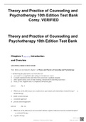 Theory and Practice of Counseling and Psychotherapy 10th Edition Test Bank Corey. VERIFIED