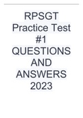 RPSGT Practice Test #1 QUESTIONS AND ANSWERS 2023