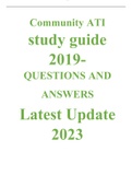 Community ATI study guide 2019- QUESTIONS AND ANSWERS (Latest Update 2023).